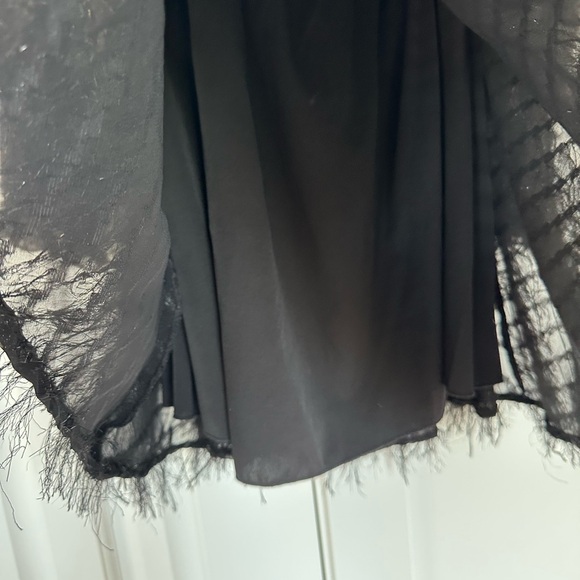 ASOS DESIGN fluffy mini dress with ruched bust and shirred cuffs in black - Picture 5 of 8